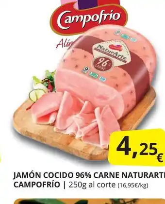 Supermercados MAS CAMPOFRÍO Jamón cocido 96% carne naturarte oferta