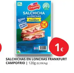 Supermercados MAS CAMPOFRIO Salchichas en lonchas frankfurt oferta