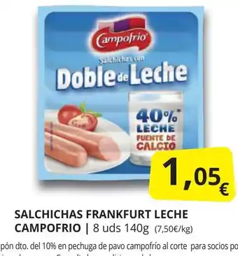 Supermercados MAS CAMPOFRIO Salchichas frankfurt leche oferta