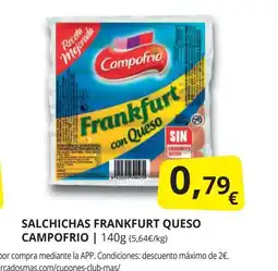 Supermercados MAS CAMPOFRIO Salchichas frankfurt queso oferta