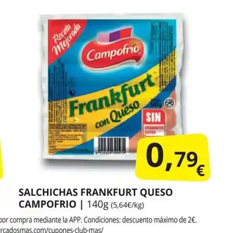 Supermercados MAS CAMPOFRIO Salchichas frankfurt queso oferta