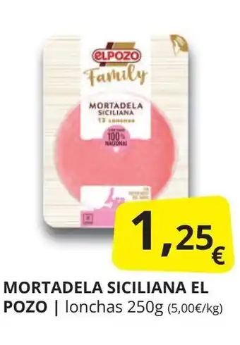 Supermercados MAS EL POZO Mortadela siciliana oferta