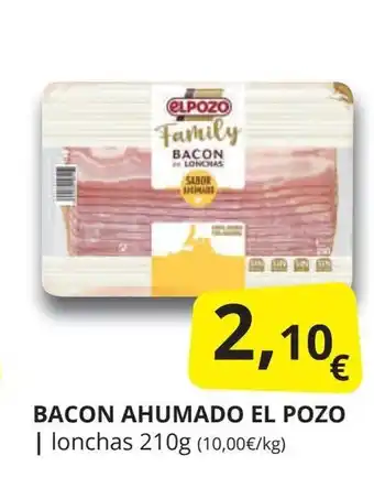 Supermercados MAS EL POZO Bacon ahumado oferta