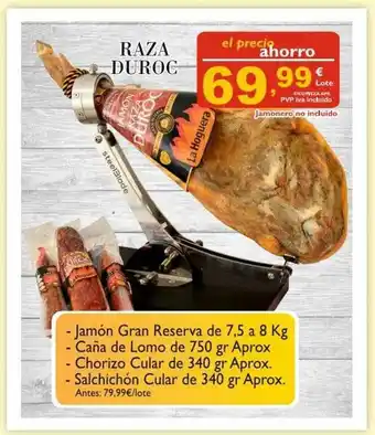 Cash Ecofamilia Raza Duroc Jamón Gran Reserva Caña De Lomo Chorizo Cular Salchichon Cular oferta