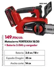 BricoCentro Braun - motosierra fortexxa 18/20 + batería 3.0ah y cargador oferta