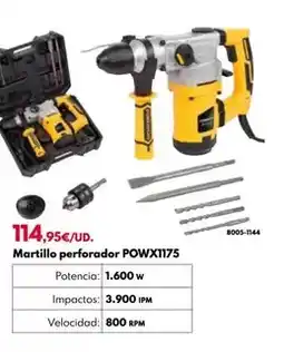 BricoCentro Martillo perforador powx1175 oferta