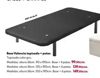 BricoCentro Base valencia tapizada + patas oferta