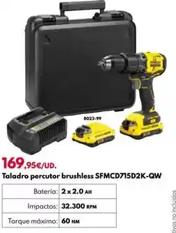 BricoCentro Taladro percutor brushless sfmcd715d2k-qw oferta