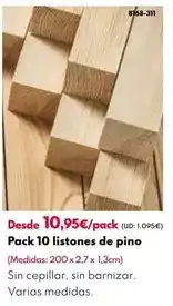 BricoCentro Pack 10 listones de pino oferta