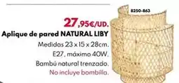 BricoCentro Aplique de pared natural liby oferta