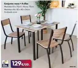 BricoCentro Conjunto mesa + 4 sillas oferta