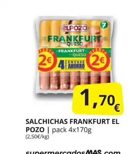 Supermercados MAS EL POZO Salchichas frankfurt oferta