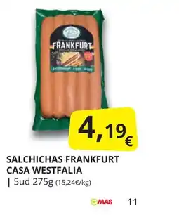 Supermercados MAS Salchichas frankfurt oferta