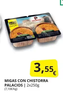 Supermercados MAS PALACIOS Migas con chistorra oferta