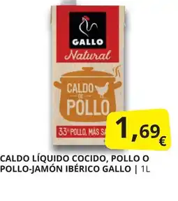 Supermercados MAS GALLO Caldo líquido cocido, pollo o pollo-jamón ibérico oferta