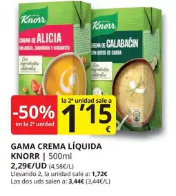 Supermercados MAS KNORR Gama crema líquida oferta