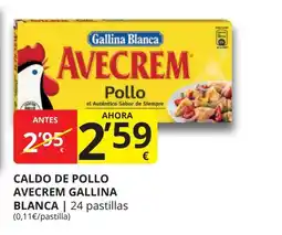 Supermercados MAS GALLINA BLANCA Caldo de pollo avecrem oferta