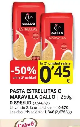 Supermercados MAS Pasta estrellitas o maravilla oferta