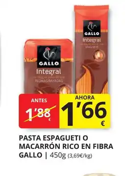 Supermercados MAS GALLO Pasta espagueti o macarrón rico en fibra oferta