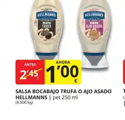 Supermercados MAS HELLMANNS Salsa bocabajo trufa o ajo asado oferta