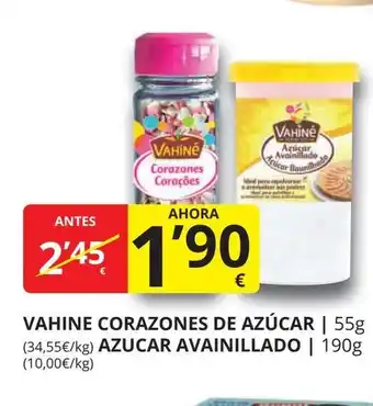 Supermercados MAS Vahine corazones de azúcar oferta