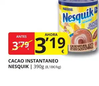 Supermercados MAS NESQUIK Cacao instantaneo oferta