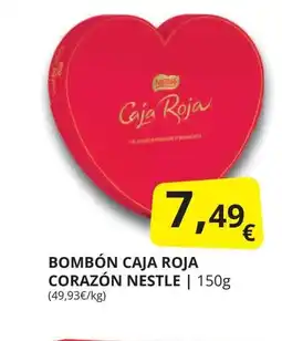 Supermercados MAS Bombón caja roja corazón nestle oferta