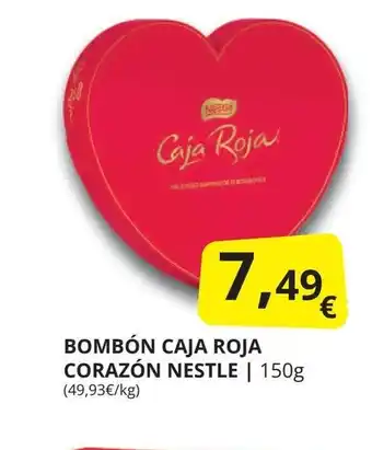 Supermercados MAS Bombón caja roja corazón nestle oferta