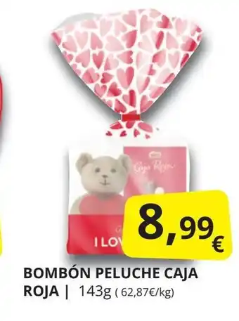 Supermercados MAS Bombón peluche caja roja oferta