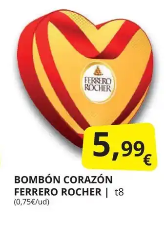 Supermercados MAS FERRERO ROCHER Bombón corazón oferta