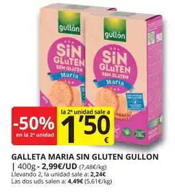 Supermercados MAS GULLON Galleta maria sin gluten oferta