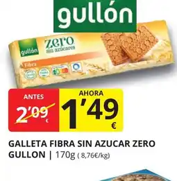 Supermercados MAS GULLON Galleta fibra sin azucar zero oferta