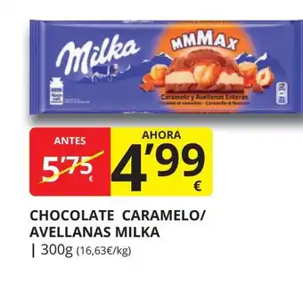 Supermercados MAS MILKA Chocolate caramelo/ avellanas oferta