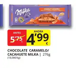 Supermercados MAS MILKA  Chocolate caramelo/ cacahuete oferta