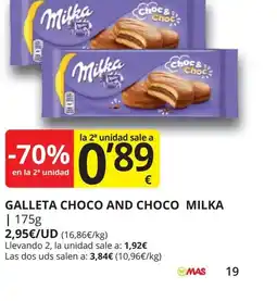 Supermercados MAS MILKA Galleta choco and choco oferta