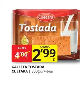 Supermercados MAS CUETARA Galleta tostada oferta