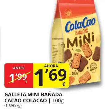 Supermercados MAS COLACAO Galleta mini bañada cacao oferta