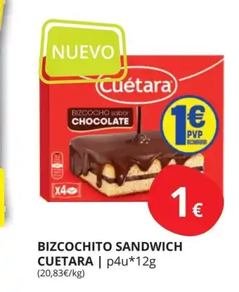 Supermercados MAS CUETARA Bizcochito sandwich oferta