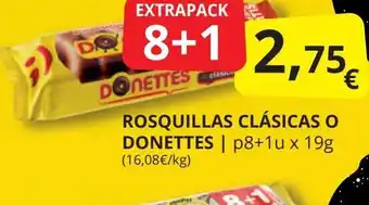 Supermercados MAS DONETTES Rosquillas clásicas o oferta