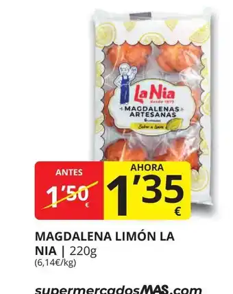 Supermercados MAS LA NIA Magdalena limón oferta