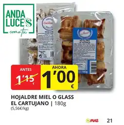 Supermercados MAS EL CARTUJANO Hojaldre miel o glass oferta