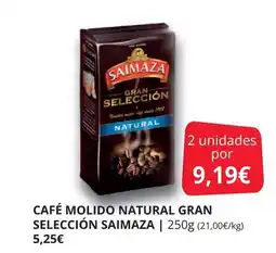 Supermercados MAS SAIMAZA Café molido natural gran selección oferta