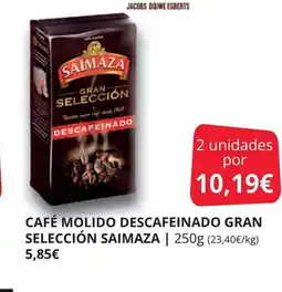 Supermercados MAS SAIMAZA Café molido descafeinado gran selección oferta