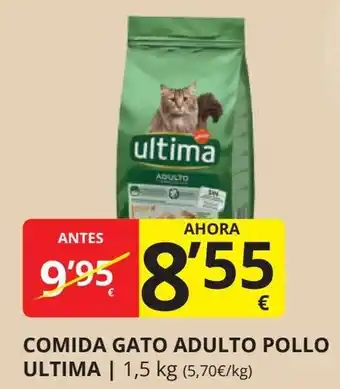 Supermercados MAS ULTIMA Comida gato adulto pollo oferta