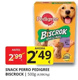 Supermercados MAS BISCROCK Snack perro pedigree oferta