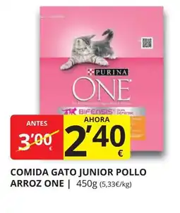 Supermercados MAS ONE Comida gato junior pollo arroz oferta