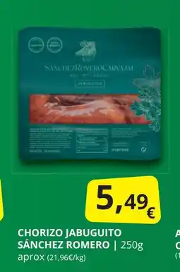 Supermercados MAS Chorizo jabuguito sánchez romero oferta