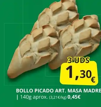 Supermercados MAS Bollo picado art. masa madre oferta