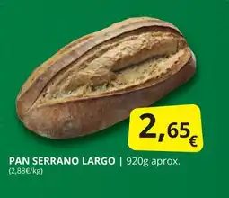 Supermercados MAS Pan serrano largo oferta