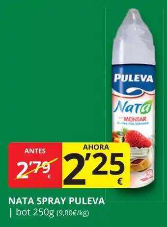 Supermercados MAS PULEVA Nata spray oferta